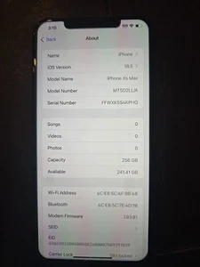 Apple iPhone XS MAX AT&T 256GB Space Gray MT5V2LL/A - Picture 1 of 6