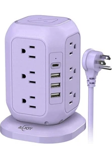 USB C Power Strip Tower, Protezione da Sovratensioni con 12 Prese AC 4 Porte USB Cavo 10FT - Foto 1 di 6
