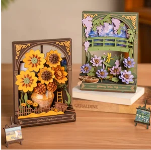 Rowood 3D Puzzle Golden Sunflower & Water Lily Flower with LED Lights Adult Gift - Picture 1 of 15