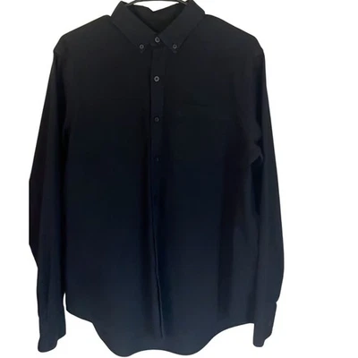 Mens Port Authority Black Long Sleeve Button Down Shirt Medium Casual Dress EUC - Image 1 of 4