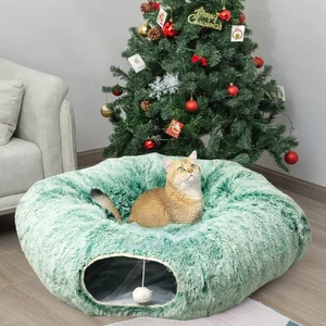 Katzentunnelbett für Indoor Katzen - Circle Peekaboo Katzenhöhle mit waschbarer Matte f... - Bild 1 von 6
