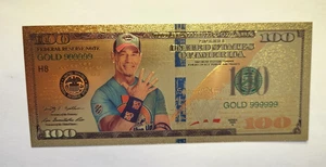 JOHN CENA WWE Collectible 24k Gold Foil Plated Banknote - Picture 1 of 2