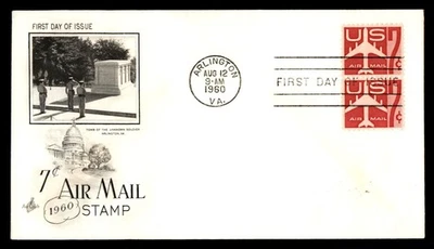Mayfairstamps US FDC 1960 Air Mail 7c Tomb of Unkown Soldier First Day Cover aau - Image 1 of 2