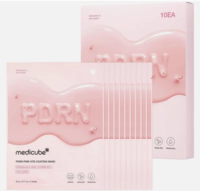 medicube Salmon DNA PDRN Pink Vita Coating Mask - 10 Pack - Hydration & Firming - Image 1 of 4