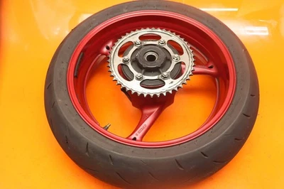 2023 11-24 SUZUKI GSXR 600 750 OEM STRAIGHT REAR WHEEL BACK RIM W DUNLOP TIRE - Image 1 of 4