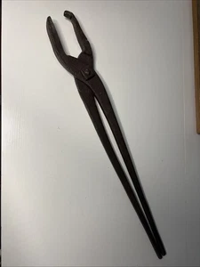 Vintage Blacksmith Tongs 32” Antique Iron Blacksmith Pliers - Picture 1 of 8