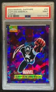 2024 Topps Chrome Marvel Sapphire Captain America Purple Refractor #8/15 PSA 9 - Picture 1 of 2