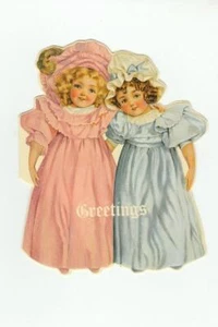 Vintage 1988 Greeting Card Victorian Children Merrimack Hood's Sarsaparilla New - Picture 1 of 1