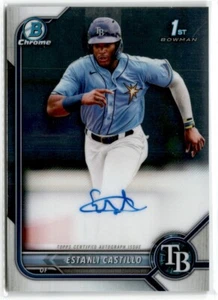2022 Bowman Cromo Base Autógrafo Estanli Castillo #CPA-EC Automático Rayos Tampa Bay - Imagen 1 de 2