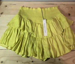 Senfsamen gelber Rüsche Minirock mit Shorts - Größe Medium neu mit Etikett - Bild 1 von 7