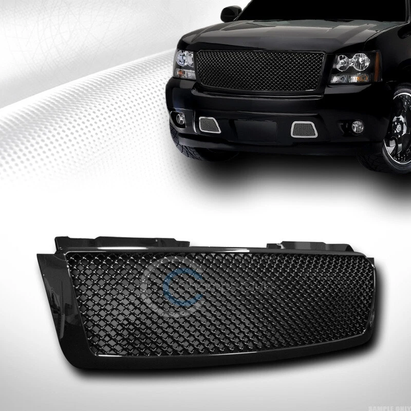 For 07-14 Chevy Tahoe/Suburban/Avalanche Glossy Blk Mesh Front Bumper Grille ABS - Image 1 of 3