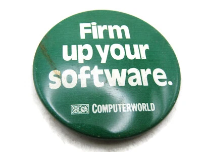Computer World Button Firm Up Your Software - Image 1 of 4
