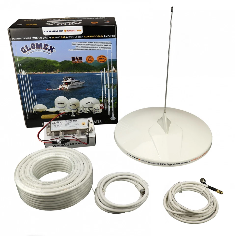 GLOMEX Talitha AGC DAB DVB-T2 HD TV Antenne Fernsehantenne Boot Caravan Camping - Bild 1 von 1