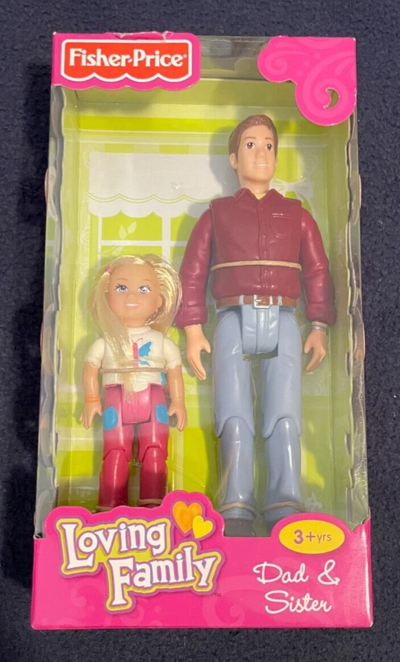 Fisher Loving Family Dollhouse Dad & Sister Dolls Figures 2006