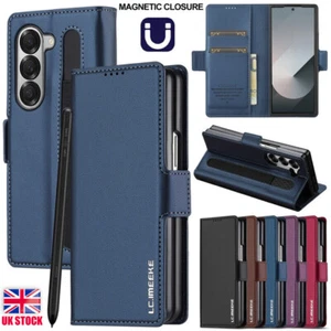 For Samsung Galaxy Z Fold 7 6 5 4 3 Magnetic Case Wallet Card Leather Flip Cover - Picture 1 of 56