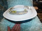 Vintage Large Retro Tureen And Lid Aqua Base And Courgette  Marrow Design Lid