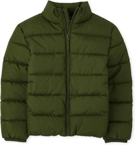 The Children's Place Boys Puffer Jacket Water-Resistant (Size Large/10-12) Green - Picture 1 of 6