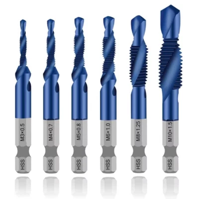 Titanium HSS Tap Drill Bit Set M3-M10 Hex Shank Metric Thread Tapping Tools UK - Image 1 of 4