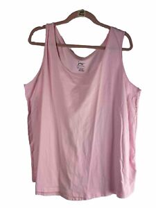 JMS Cotton Knit Sleeveless Tank Top Solid Pink Woman Plus 3X 22/24
