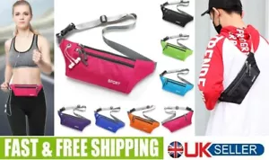 Women Men Running Sport Waist Bum Bag Pouch Fanny Pack Jogging Pocket Zip Belt - Picture 1 of 13