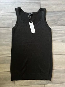 EILEEN FISHER WOMENS BLACK KNIT LINEN BLEND TANK TUNIC, NWT $228, XXS - Bild 1 von 3