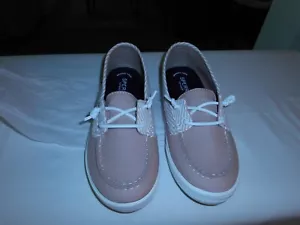 SPERRY LADIES PINK/WHITE CANVAS DECK SHOES - SIZE 9 - NIB - Picture 1 of 6