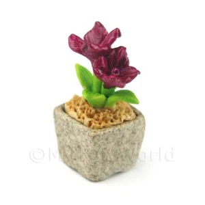 Miniatura Fatto a Mano Viola Colorato Ceramica Fiore - Foto 1 di 1