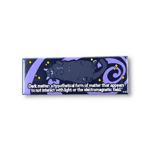 Black Cat Dark Matter Magnet Funny Pet Portrait Art Decor Gift Handmade 1.5x4.5" - Picture 1 of 6
