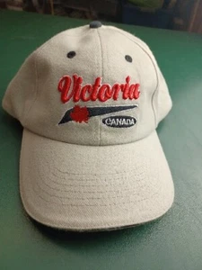 Victoria Canada Mütze Baseball Cap beige Baumwolle verstellbarer Riemen Maple Leaf - Bild 1 von 7