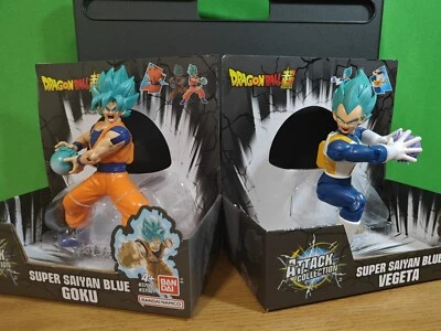 Bonecos Dragon Ball Super Attack Collection Super Saiyajin Blue Goku and Vegeta 7" - Imagem 1 de 3