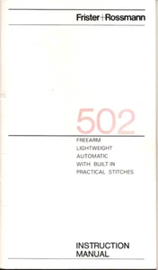 FRISTER+ROSSMANN 502 SEWING MACHINE USER INSTRUCTION MANUAL ON CD - Picture 1 of 3