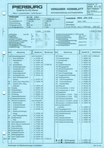 Einstelldaten Datenblatt Ersatzteilliste BMW 316 518 Solex 2B4 Vergaser E17850 - Picture 1 of 2
