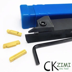 10Pcs 5mm Carbide Insert & MGEHR2525-5 Parting Off Turning Holder Lathe Tool - Picture 1 of 4