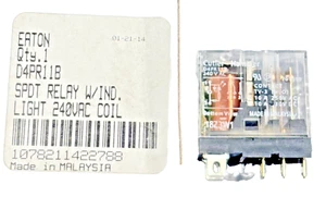 2- Eaton D4PR11B SPDT Relay With Indicator Light, 240VAC Coil, Set Of 2 Relays - Picture 1 of 6