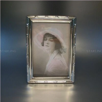 CINTURINO A CROCE 13x18 CORNICE PORTAFOTO DORSO IN LEGNO MASSICCIO 925 STERLING MOGANO-T2 - Immagine 1 di 4