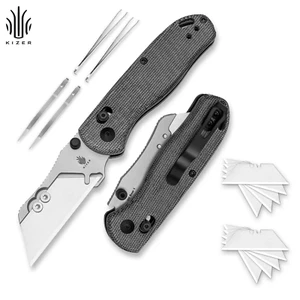 Kizer Uti BEAR 1 EDC Utility Folding Pocket Knife Micarta Handle V3619JA3 - Picture 1 of 9