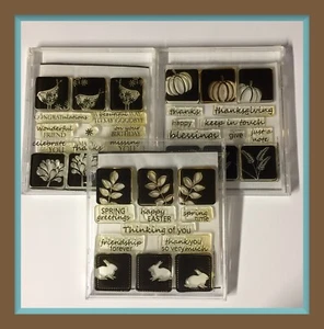 Papertrey Ink "TAKE THREE" stamps SPRING, SUMMER, FALL - Set of three. - Picture 1 of 10