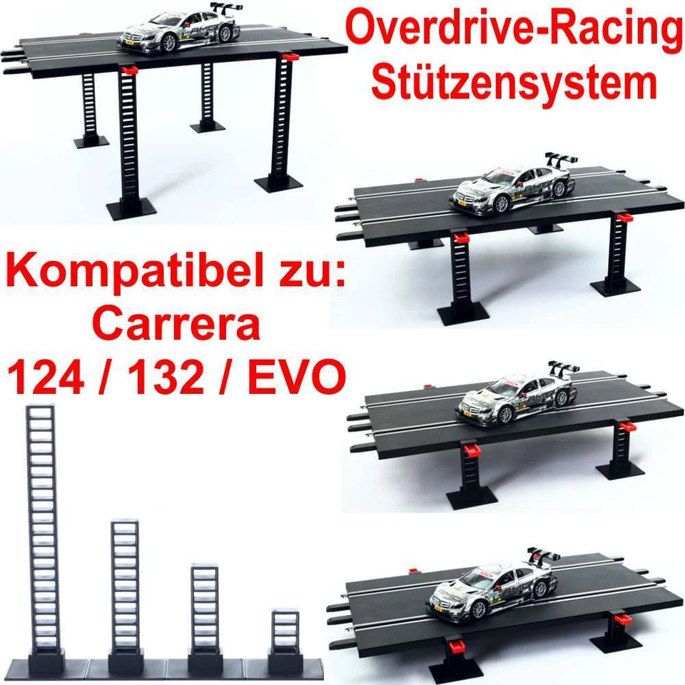 Stützen Set für Carrera 124 132 EVO Fahrbahnerhöhung Brücken Kurven Geraden - Bild 1 von 1