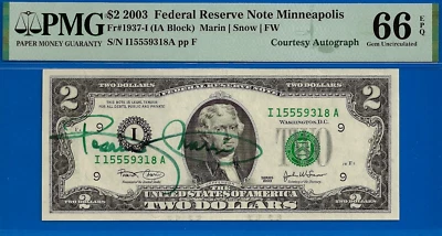 2003 $2 Federal Reserve Note - PMG 66EPQ - Signed by Treasurer Rosario Marin - Image 1 of 2