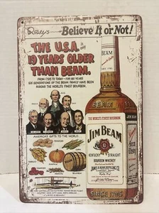 Jim Beam Vintage Style Tin Metal Bar Sign Poster Man Cave Since 1795 Bourbon New - Picture 1 of 1