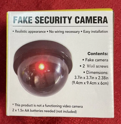 Dummy Camera Fake Security CCTV Dome Camera with Flashing Red LED Light - Image 1 of 4