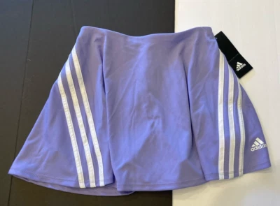 NUEVO CON ETIQUETAS Adidas Niñas Talla M 10 12 Lavanda Púrpura 3 Rayas Falda Corta Foto 1 de 4