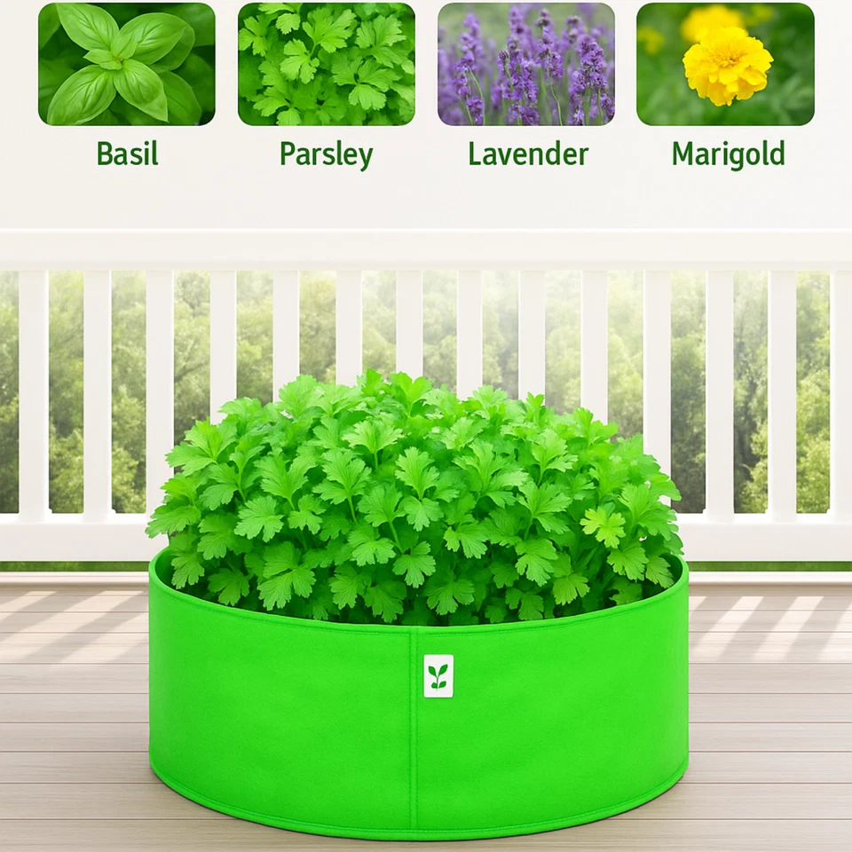 Paquete de 2 bolsas de cultivo 24x9 pulgadas, jardineras de tela transpirables y reutilizables para verduras Foto 1 de 1