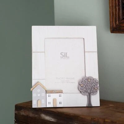 Large Wooden Photo Frame 5x7” Country-Style Rustic Home Decor House Tree Design - Image 1 of 3