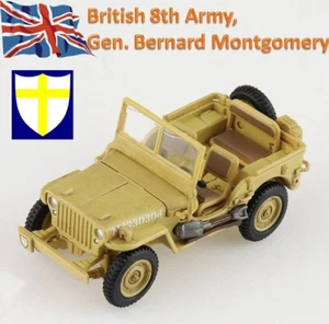 Hobby Master 1/72 HG4217 Willys Jeep British 8th Army, Gen. Bernard Montgomery - Foto 1 di 10