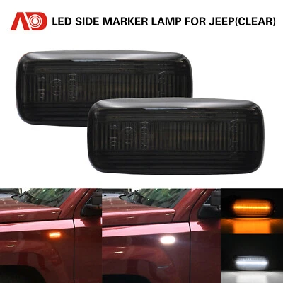 Luz de señalización lateral LED blanca ámbar para Jeep Grand Cherokee Compass Patriot Dodge Foto 1 de 4