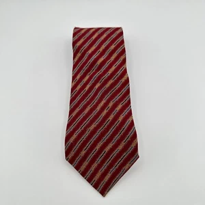 Vintage Chloe I.Magnin spitze Krawatte rot blau gestreift Seide klassisch Hochzeit Büro - Bild 1 von 8