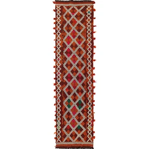 Turkish Hand Knotted Traditional Hallway Wool Kilim Rug 2'3 x 9'9 ft - w17097 - Picture 1 of 6