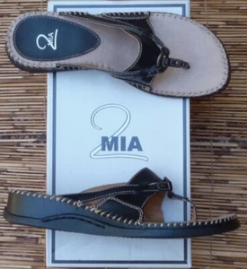 2MIA WOMEN'S WEDGE SANDALS "CANTON" BLACK SIZE 7M LIST $52 - Picture 1 of 4