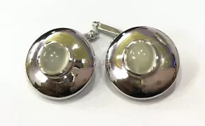 Natürlich Mondstein Edelstein Mit 925 Sterlingsilber Manschettenknopf #2353 - Bild 1 von 3